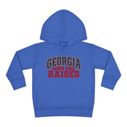 Georgia Born and Raised Rustic Southern Unisex Toddler Pullover Fleece Hoodie