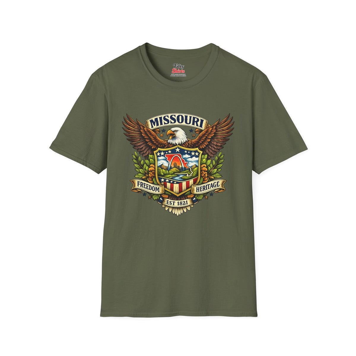 Missouri Americana Eagle Unisex Softstyle T Shirt State Pride Graphic Tee Collections FS03
