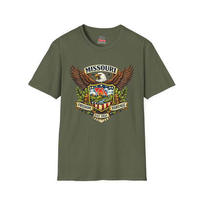 Missouri Americana Eagle Unisex Softstyle T Shirt State Pride Graphic Tee Collections FS03