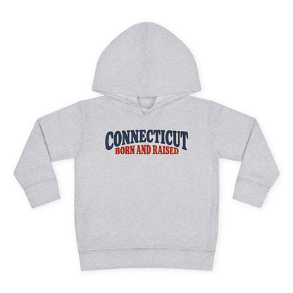 Connecticut Born and Raised 1970s Americana Unisex Toddler Pullover Fleece Hoodie