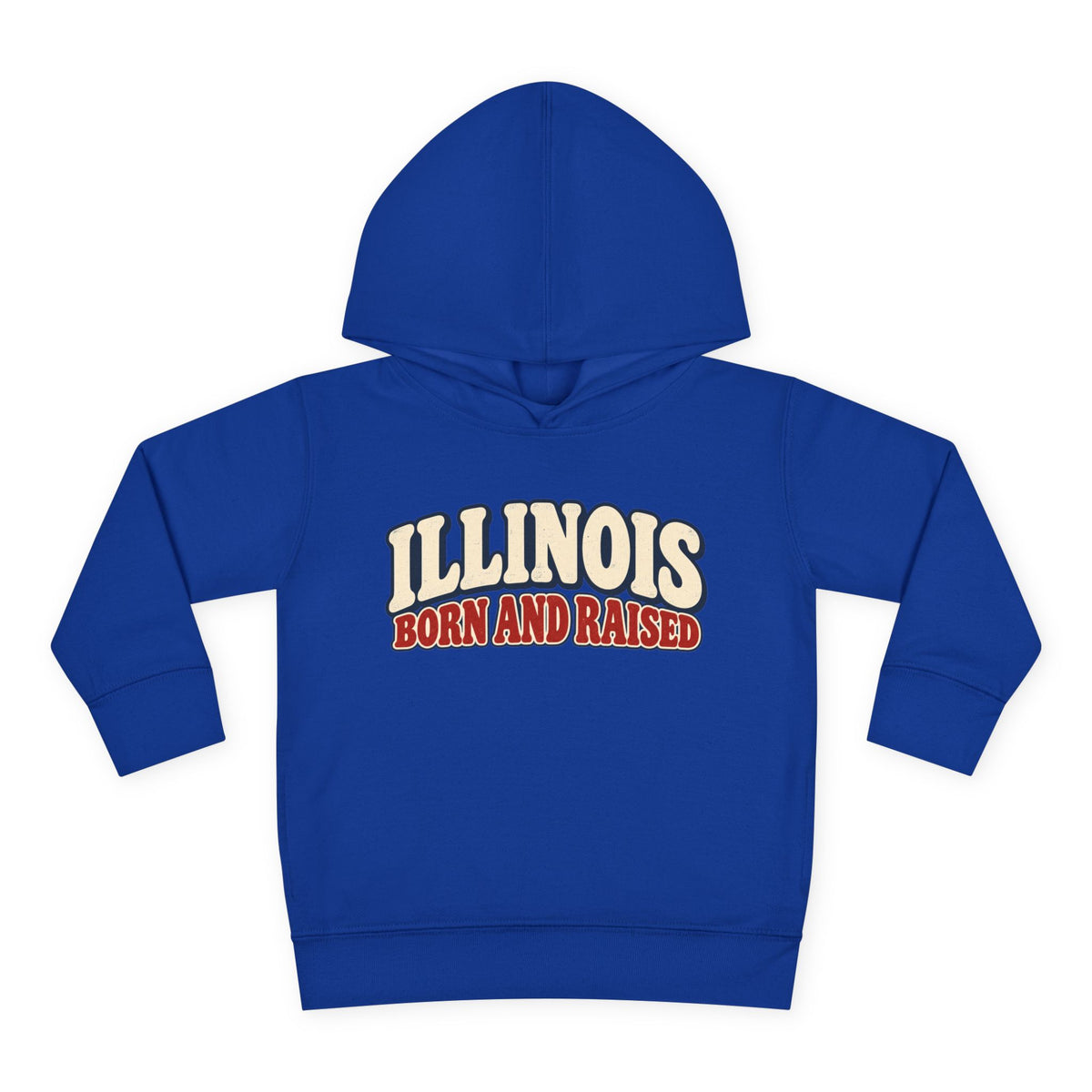 Illinois Born and Raised Retro 1970s Unisex Toddler Pullover Fleece Hoodie