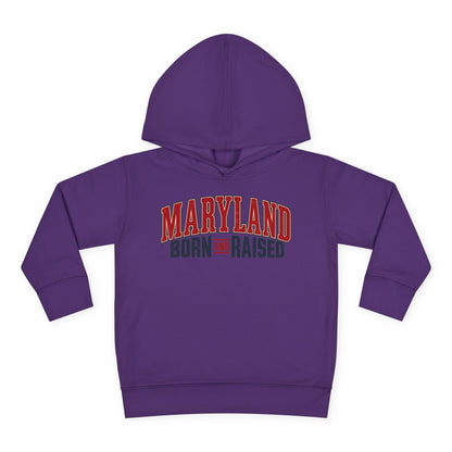 Maryland Born and Raised Timeless Heritage Unisex Toddler Pullover Fleece Hoodie