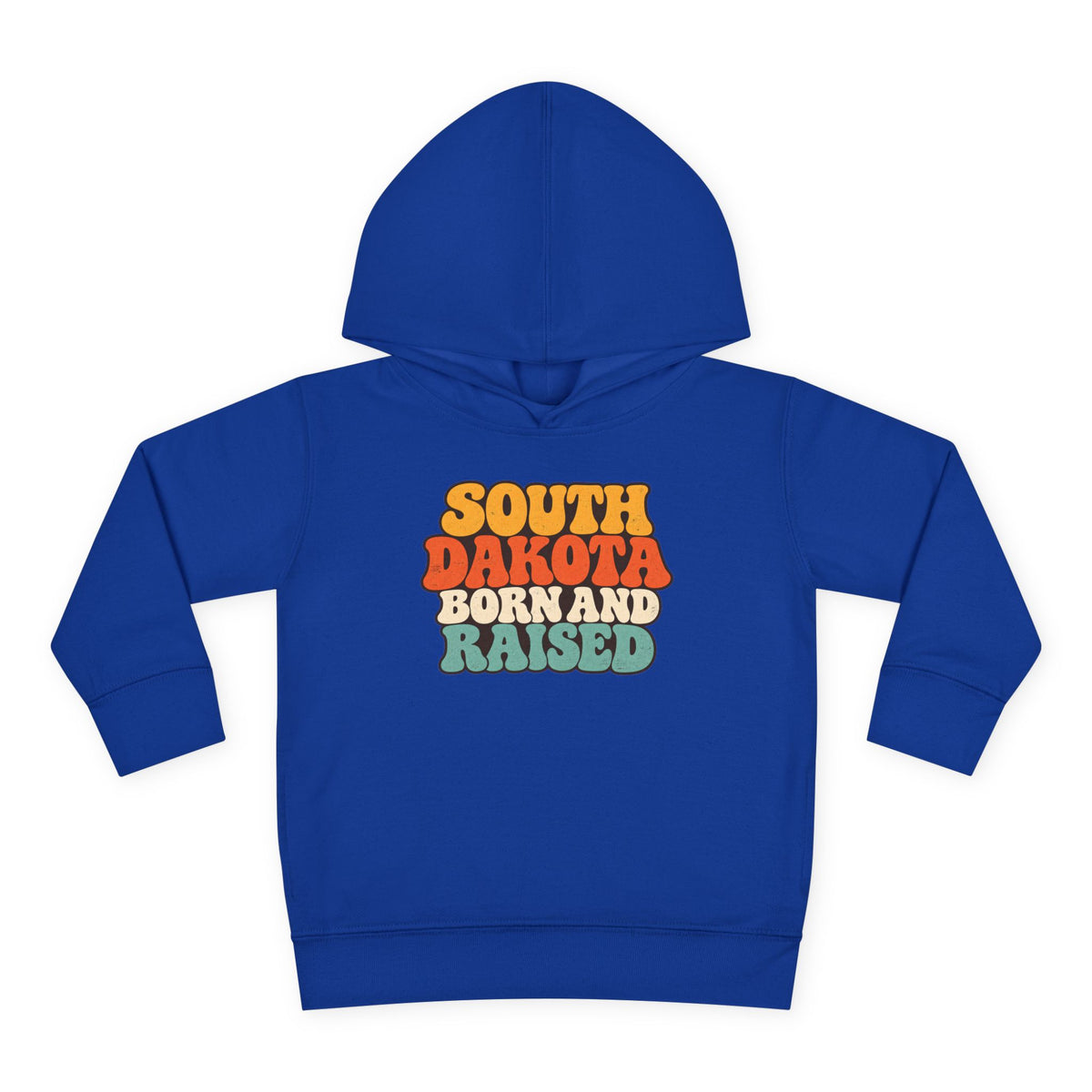 South Dakota Born and Raised Retro 1970s Unisex Toddler Pullover Fleece Hoodie