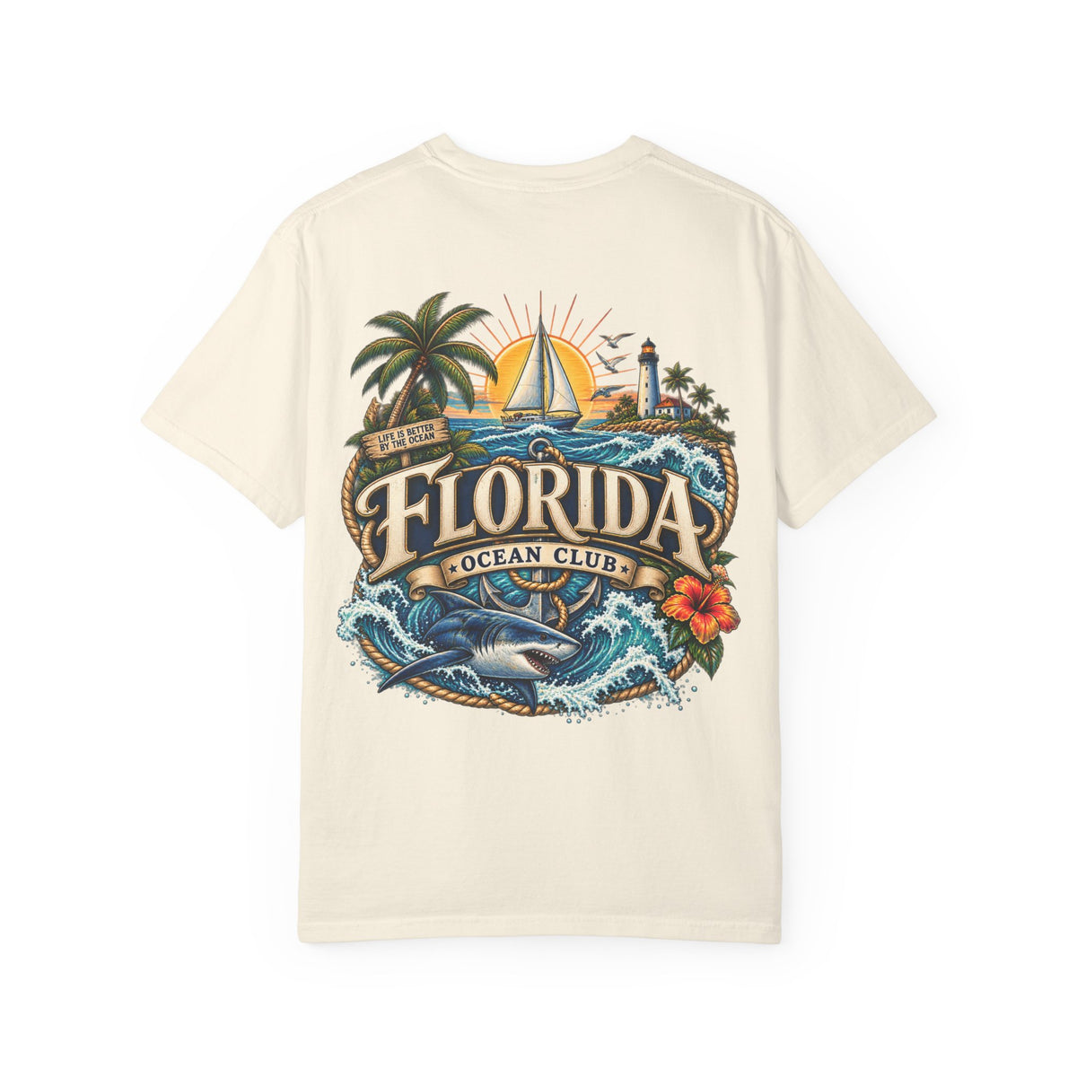 Florida Ocean Club  Unisex Comfort Color 1717 Streetwear Graphic Tee
