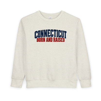 Connecticut Born and Raised Bold Workwear Heritage Unisex Toddler Sweatshirt
