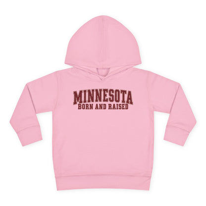 Minnesota Born and Raised Vintage Collegiate Unisex Toddler Pullover Fleece Hoodie