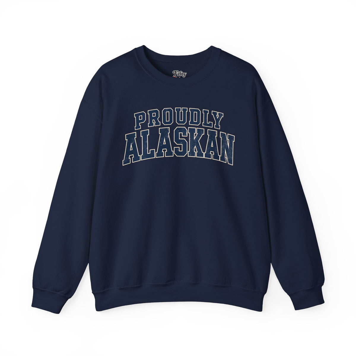 Proudly Alaskan Alaska Unisex Crewneck Sweatshirt State Name Graphic