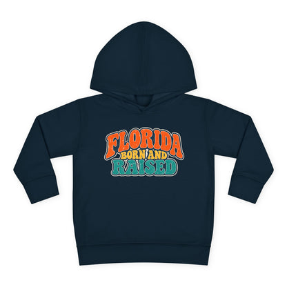 Florida Born and Raised Retro Sunshine State Unisex Toddler Pullover Fleece Hoodie