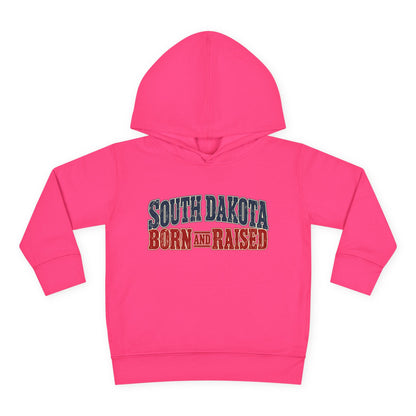South Dakota Born and Raised Old-School Souvenir Unisex Toddler Pullover Fleece Hoodie