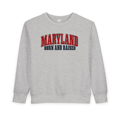 Maryland Born and Raised Chesapeake Heritage Unisex Toddler Sweatshirt