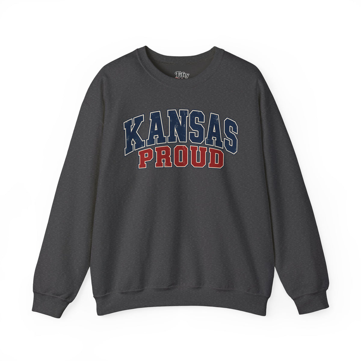 Kansas Proud Unisex Crewneck Sweatshirt State Name Graphic