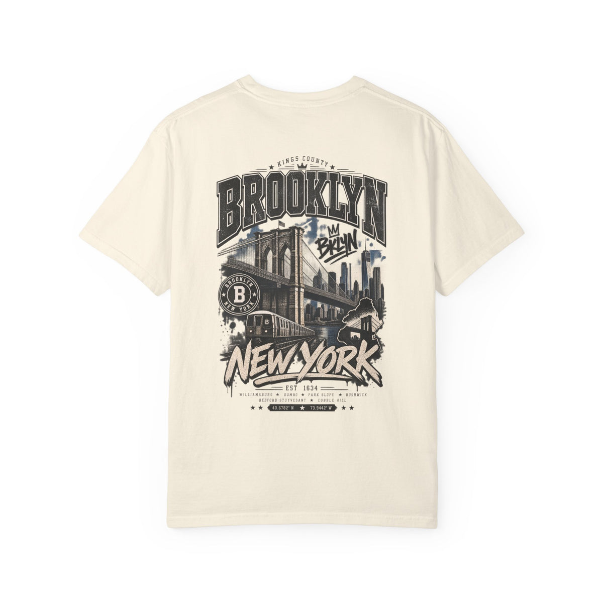 Brooklyn New York Unisex Comfort Color 1717 Streetwear Graphic Tee