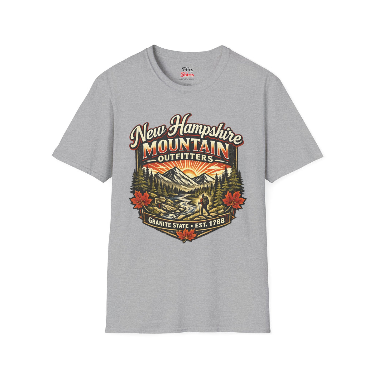 New Hampshire Mountain Outfitters Unisex Softstyle T Shirt State Pride Graphic Tee Collections FS03