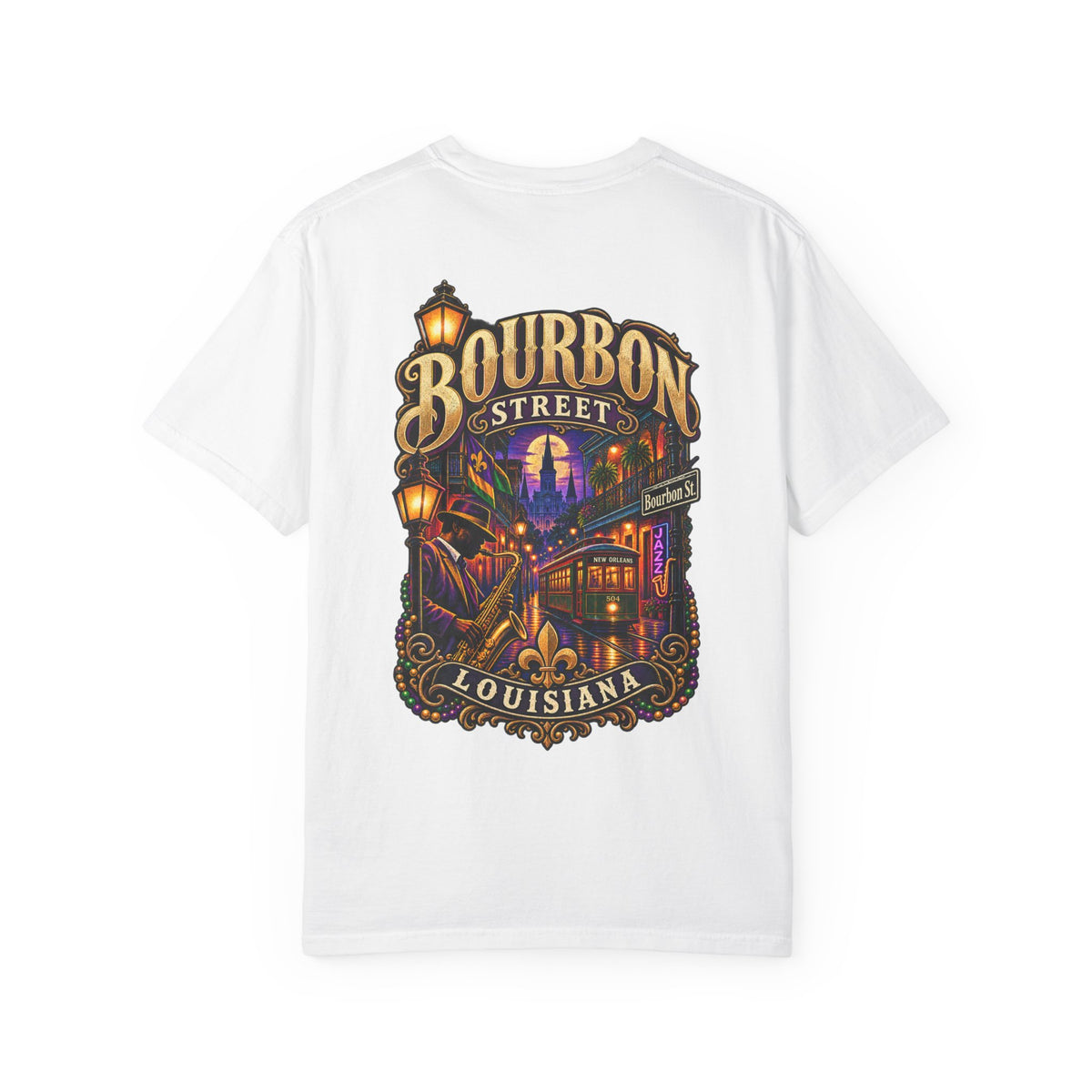 Louisiana Bourbon Street Nights Unisex Comfort Color 1717 Streetwear Graphic Tee