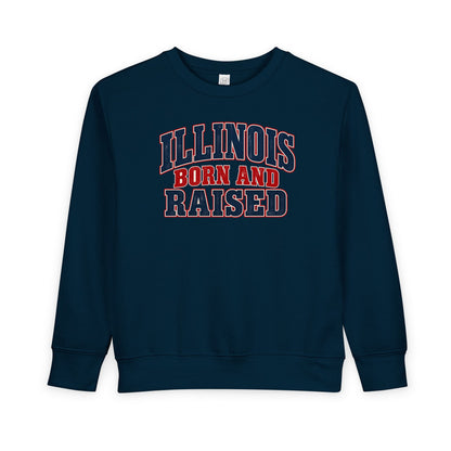 Illinois Born and Raised Classic  Heritage Unisex Toddler Sweatshirt