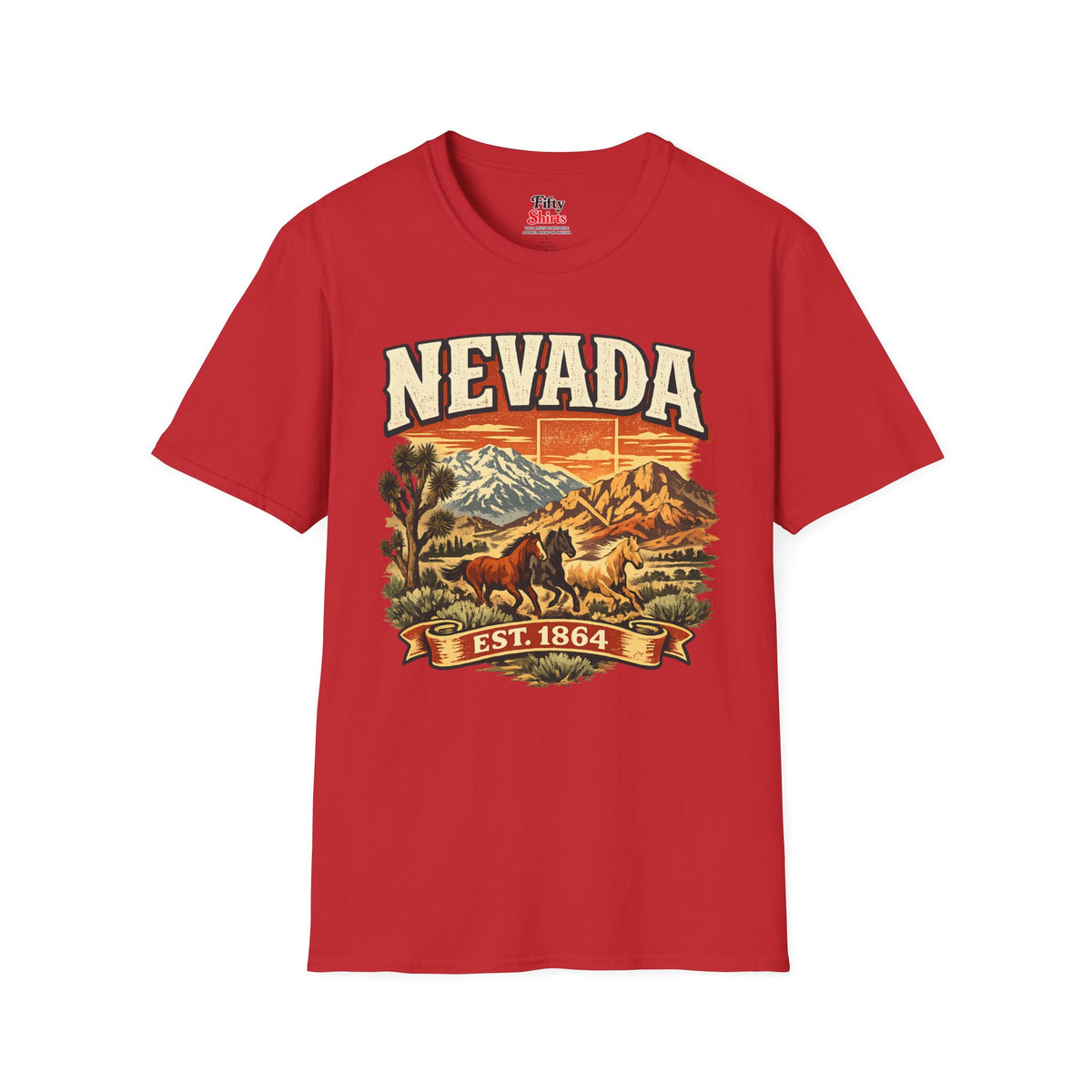 Vintage Nevada Heritage Unisex Softstyle T Shirt State Pride Graphic Tee Collections FS03