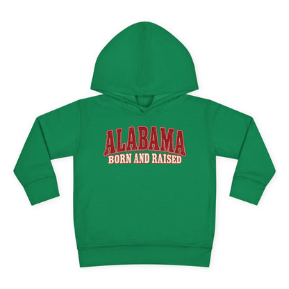 Alabama Born and Raised Classic Southern Heritage Unisex Toddler Pullover Fleece Hoodie