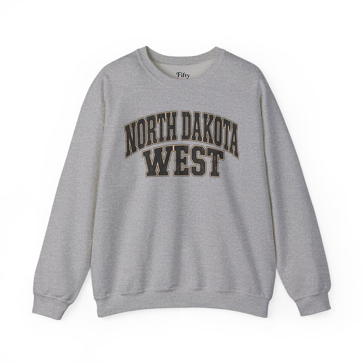 North Dakota West Unisex Crewneck Sweatshirt State Name Graphic