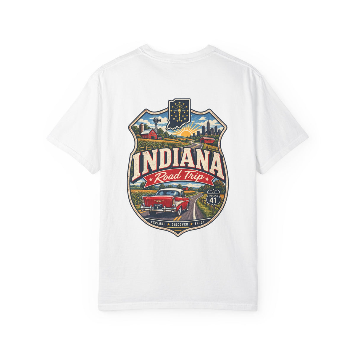 Indiana Road Trip Unisex Comfort Color 1717 Streetwear Graphic Tee