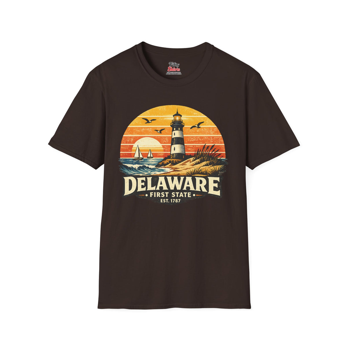 Delaware Coastal Sunset Unisex Softstyle T Shirt State Pride Graphic Tee Collections FS03