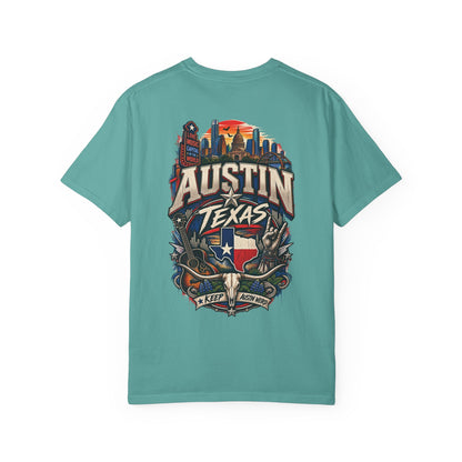Austin Texas Unisex Comfort Color 1717 Streetwear Graphic Tee