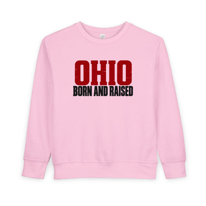 Ohio Born and Raised Minimal Heritage Unisex Toddler Sweatshirt