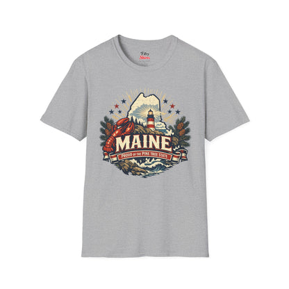Maine State Pride Unisex Softstyle T Shirt State Pride Graphic Tee Collections FS03