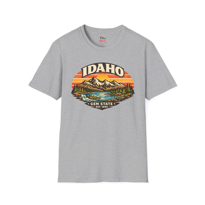 Idaho Mountain Sunset Unisex Softstyle T Shirt State Pride Graphic Tee Collections FS03