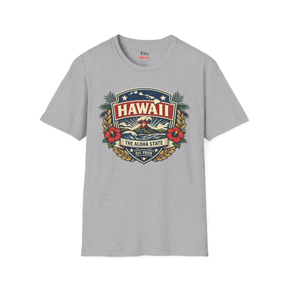 Hawaii Heritage Badge Unisex Softstyle T Shirt State Pride Graphic Tee Collections FS03