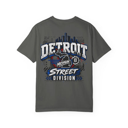 Michigan Detroit Street Division Unisex Comfort Color 1717 Streetwear Graphic Tee