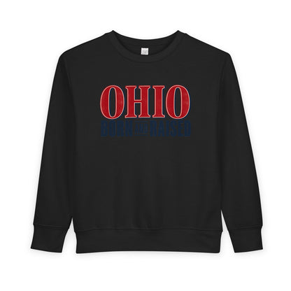 Ohio Born and Raised Premium Heritage Unisex Toddler Sweatshirt