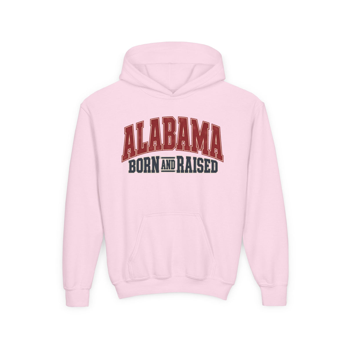 Alabama Born and Raised Vintage Athletic Heritage Unisex Youth Heavy Blend Hooded Sweatshirt Graphic