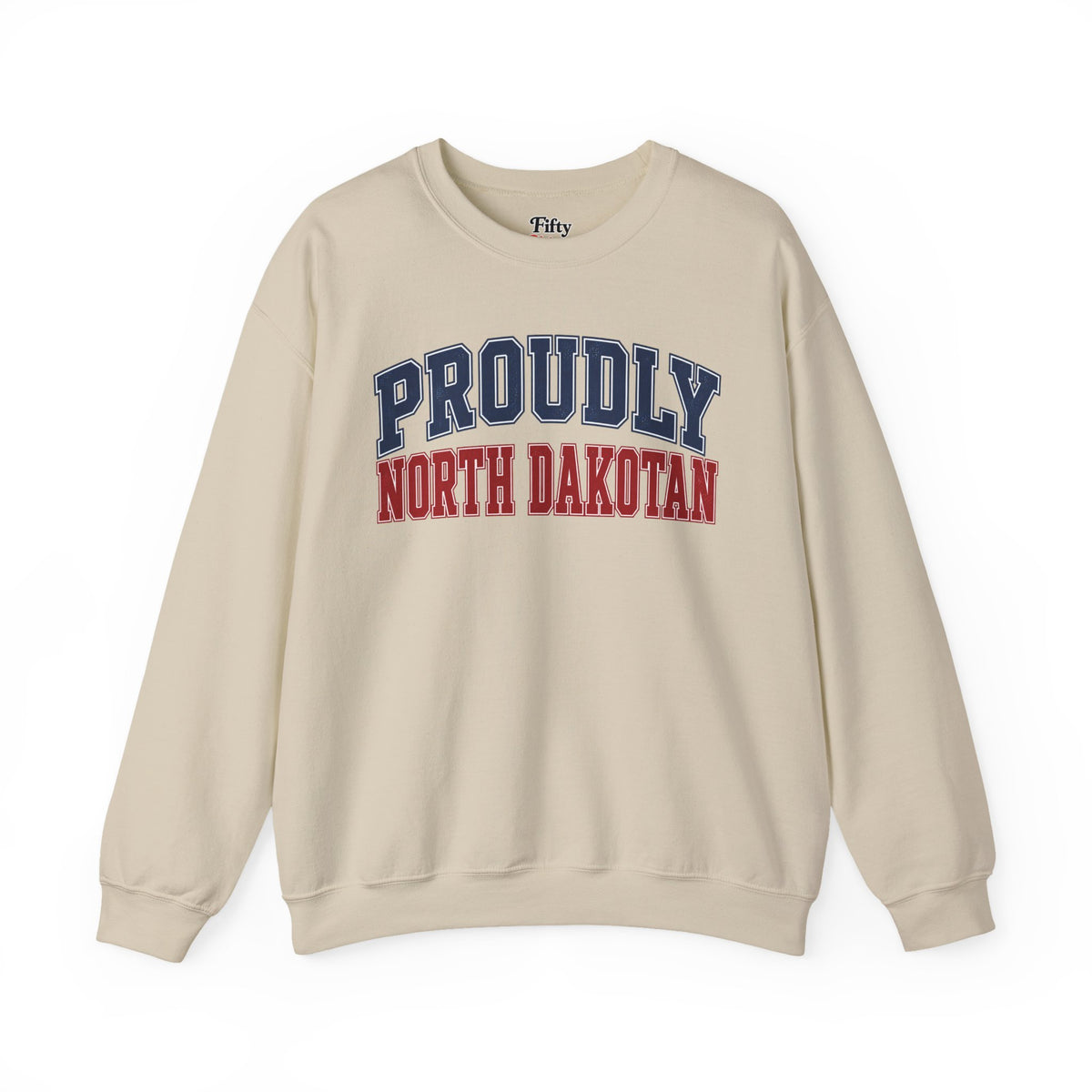 Proudly North Dakotan Dakota  Unisex Crewneck Sweatshirt State Name Graphic
