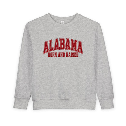 Alabama Born and Raised Collegiate Classic Unisex Toddler Sweatshirt