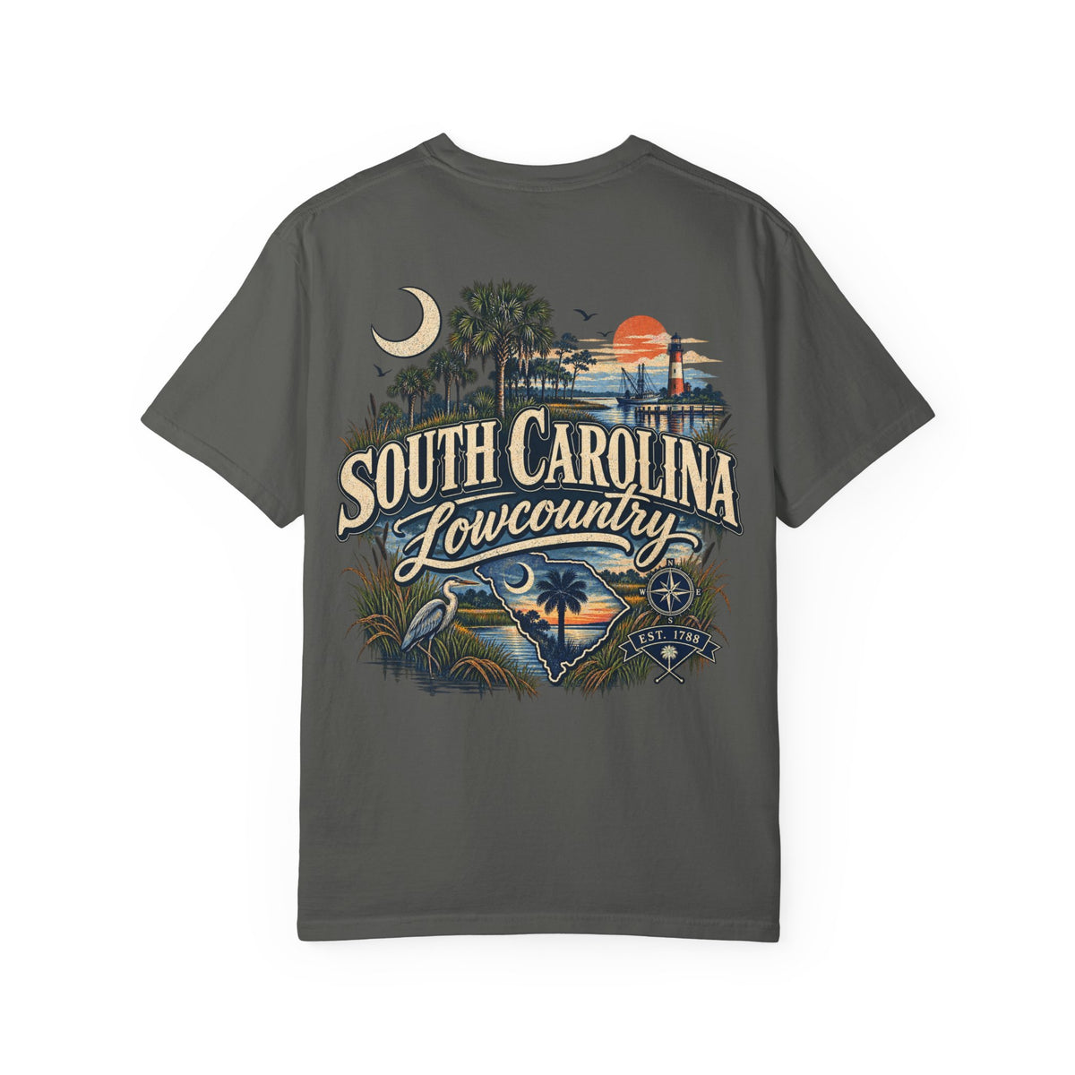 South Carolina Lowcountry Unisex Comfort Color 1717 Streetwear Graphic Tee