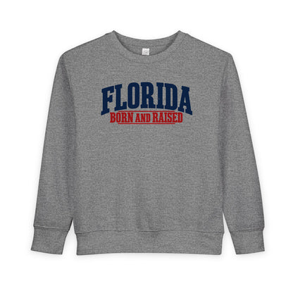 Florida Born and Raised Classic Americana Unisex Toddler Sweatshirt