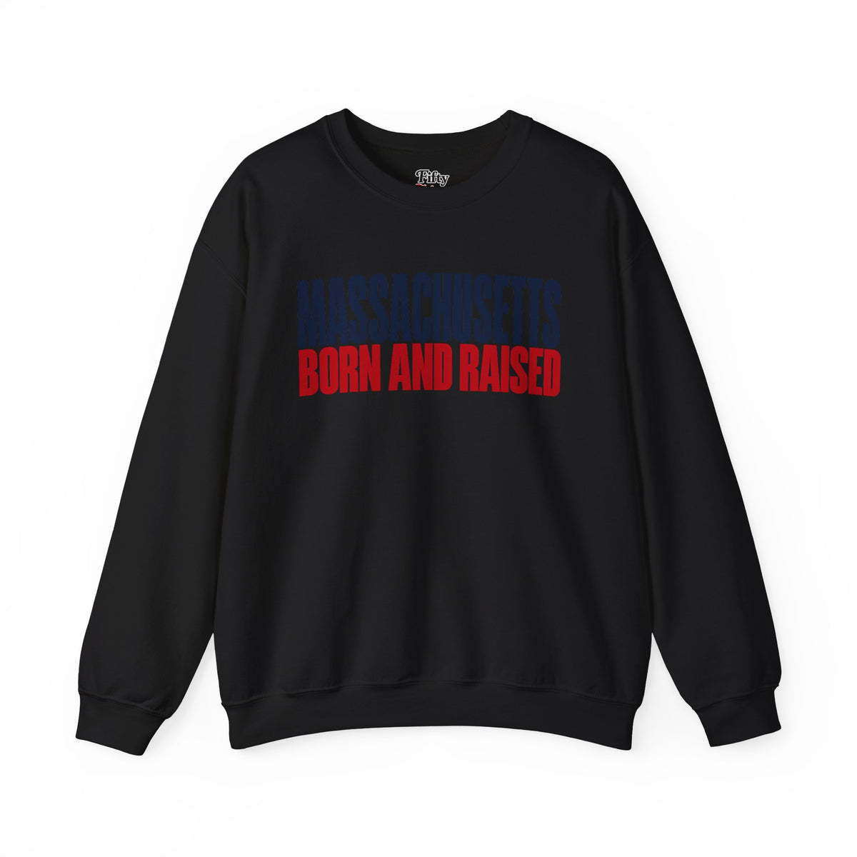Massachusetts Born and Raised Modern Streetwear Unisex Sweatshirt Graphic