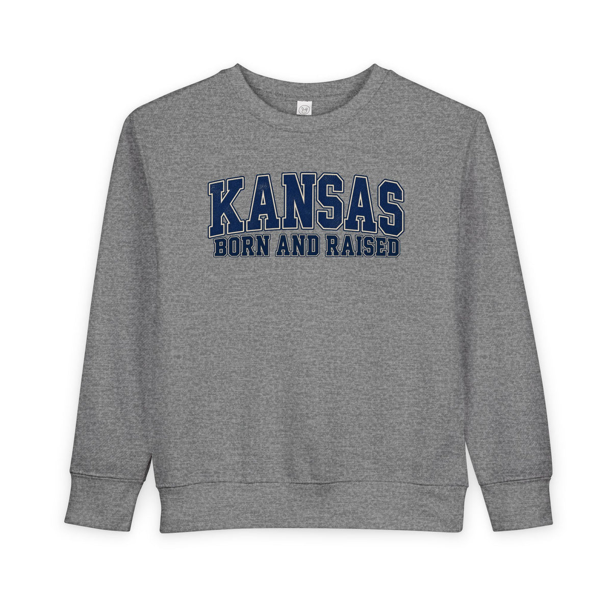Kansas Born and Raised Classic Collegiate Unisex Toddler Sweatshirt