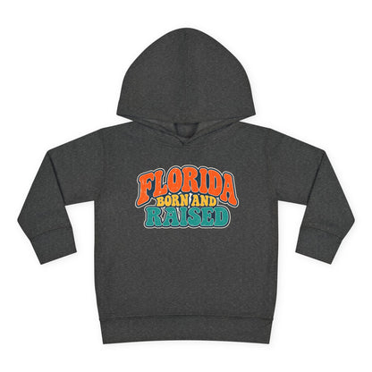Florida Born and Raised Retro Sunshine State Unisex Toddler Pullover Fleece Hoodie