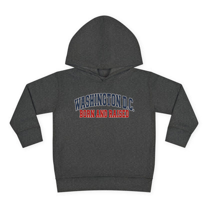 Washington DC Born and Raised Classic Collegiate Unisex Toddler Pullover Fleece Hoodie