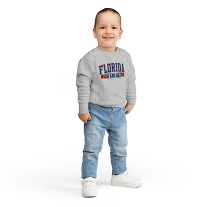 Florida Born and Raised Old-School Athletic Unisex Toddler Sweatshirt