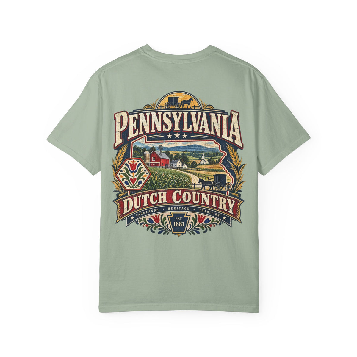 Pennsylvania Dutch Country Unisex Comfort Color 1717 Streetwear Graphic Tee