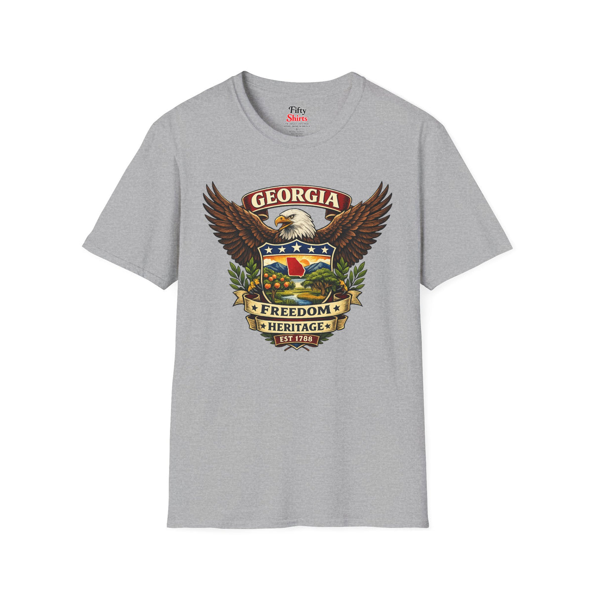 Georgia Americana Eagle Unisex Softstyle T Shirt State Pride Graphic Tee Collections FS03