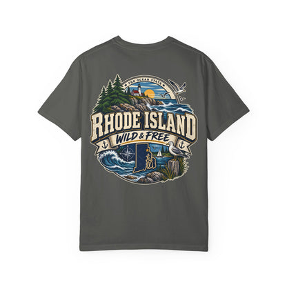 Rhode Island Wild & Free Unisex Comfort Color 1717 Streetwear Graphic Tee