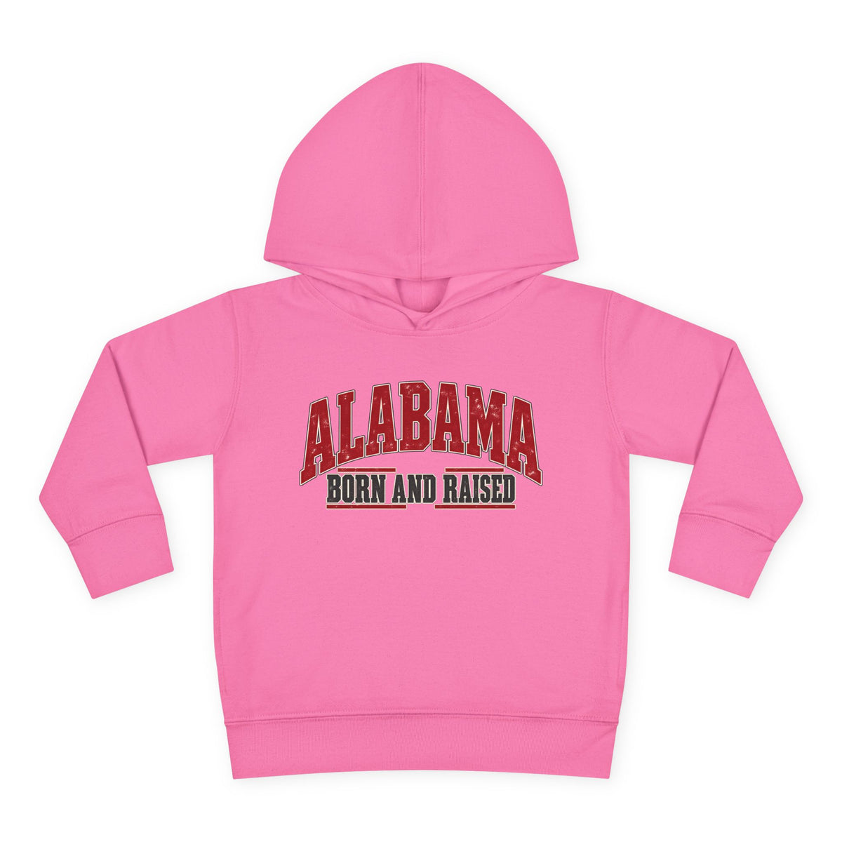 Alabama Born and Raised Bold Southern Americana Unisex Toddler Pullover Fleece Hoodie