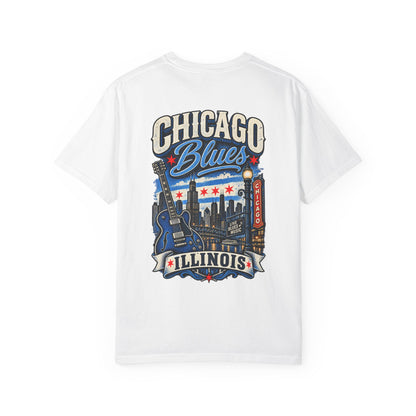 Chicago Illinois Blues Streetwear Unisex Comfort Color 1717 Streetwear Graphic Tee
