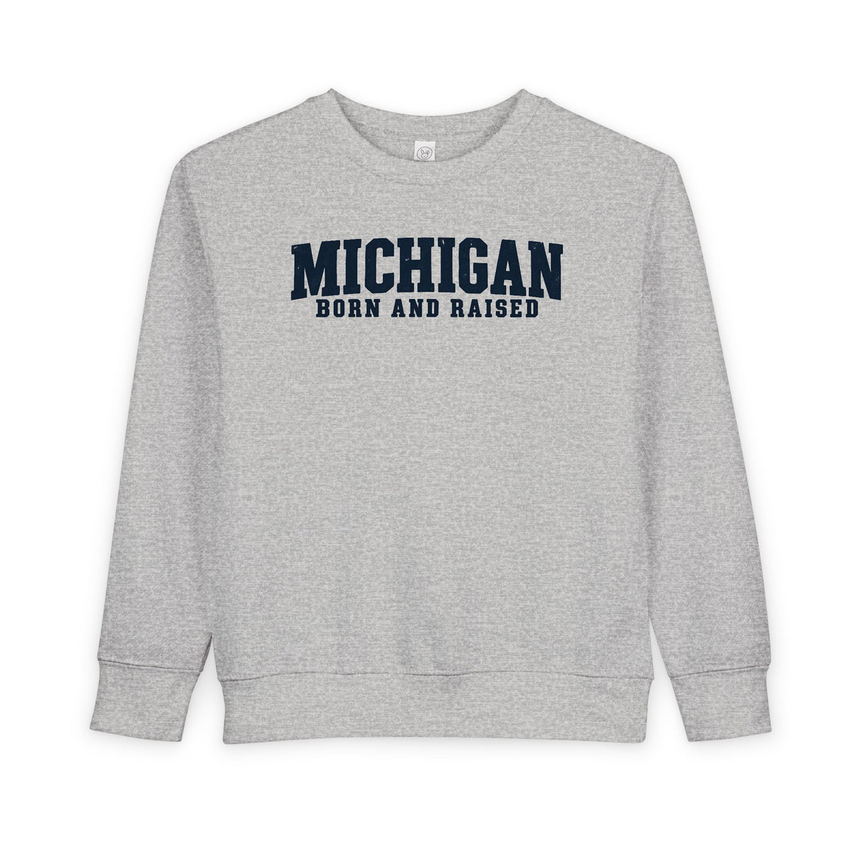 Michigan Born and Raised Rustic Midwest Unisex Toddler Sweatshirt