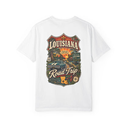 Louisiana Road Trip Unisex Comfort Color 1717 Streetwear Graphic Tee