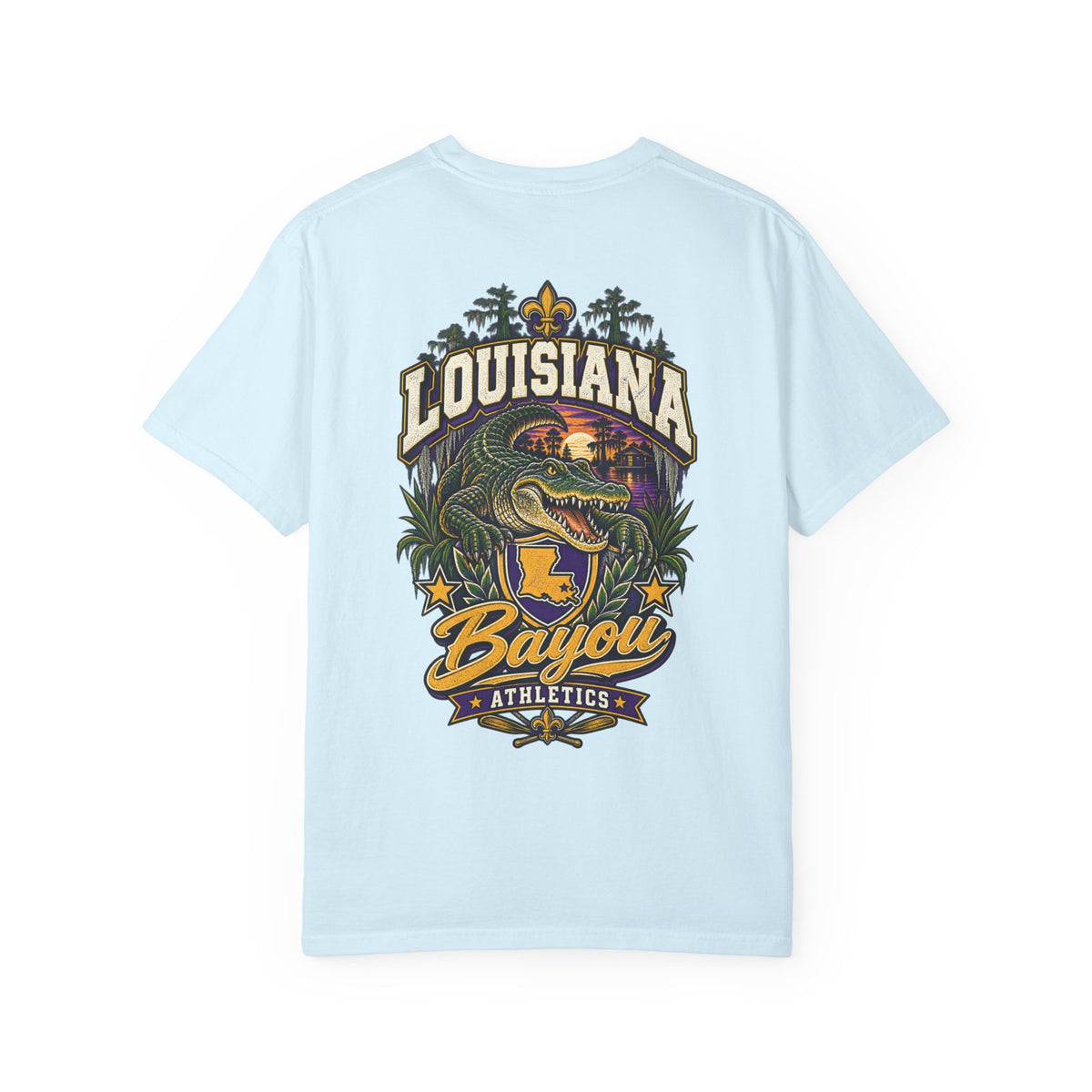 Louisiana Bayou Athletics Unisex Comfort Color 1717 Streetwear Graphic Tee
