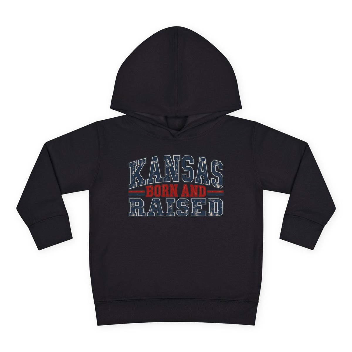 Kansas Born and Raised Vintage Americana Unisex Toddler Pullover Fleece Hoodie